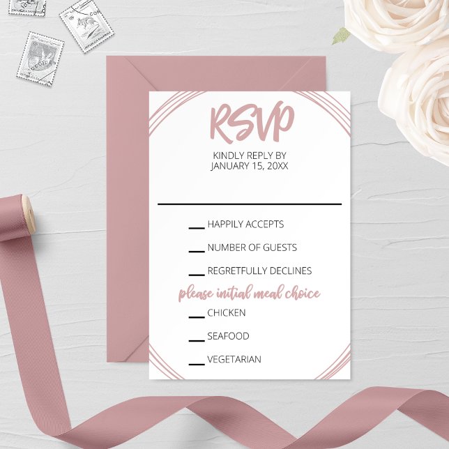 Placa RSVP de Casamento Oval Blushing (Criador carregado)