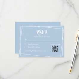 Placa RSVP de Casamento QR de Script de Na moda Az