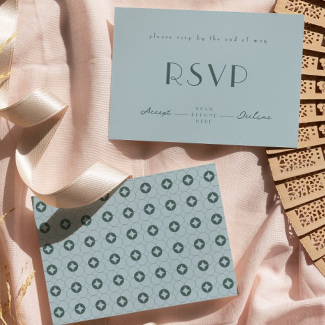 Placa RSVP de Casamento Retroativo Palm Primavera (Criador carregado)