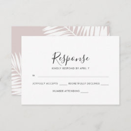 Placa Rsvp De Casamento Rosa Graceful Palms