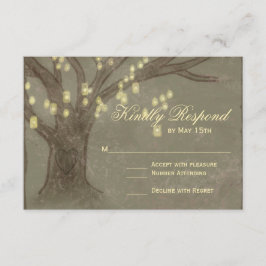 Placa RSVP de Casamento RSVP da Árvore de Oak Rust