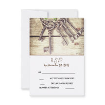 Placa RSVP de Casamento Russo de Skeleton Keys