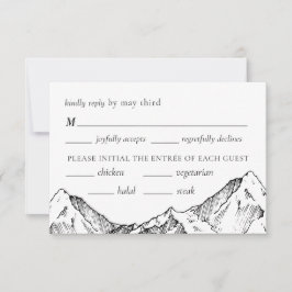 Placa RSVP de Casamento Rustic Mountain Woodland