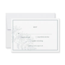 Placa RSVP de Casamento Simples Floral Floral Verd