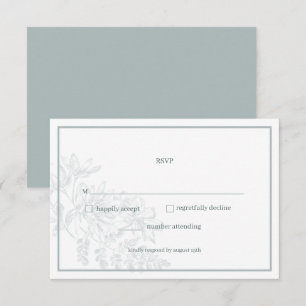 Placa RSVP de Casamento Simples Floral Floral Verd