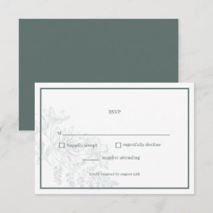 Placa RSVP de Casamento Simples Sage Green Floral