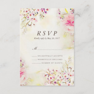 Placa RSVP de Casamento vintage de Boho Floral de