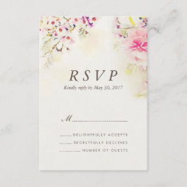 Placa RSVP de Casamento vintage de Boho Floral de