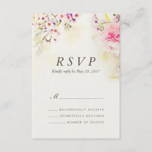 Placa RSVP de Casamento vintage de Boho Floral de