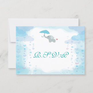 Placa RSVP de Chá de fraldas de Aquarela Azul