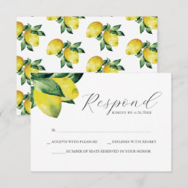 Placa RSVP de Chá de panela Lemon Themed
