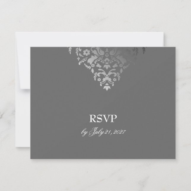 Placa RSVP de Cinza Storm Damask 311-Dazzling (Frente)