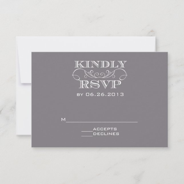 Placa RSVP de Cinzas Elegante (Frente)