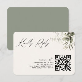 Placa RSVP de Código QR Botânico de Greenerescênci