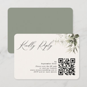 Placa RSVP de Código QR Botânico de Greenerescênci