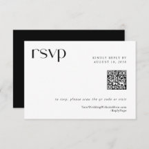 Placa RSVP de Código QR de Casamento Elegante Mode