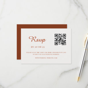 Placa RSVP de Código QR de Casamento Minimalista d