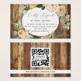 Placa RSVP de Código QR de Casamento Russo de Boho