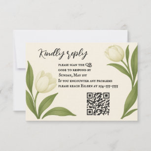 Placa RSVP de Código QR de Sonata Tulip