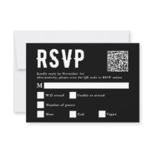 Placa RSVP de Código Qr de Verificação de Seleção