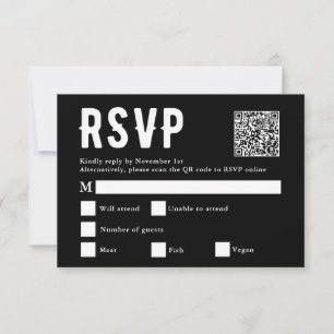 Placa RSVP de Código Qr de Verificação de Seleção