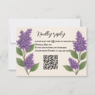 Placa RSVP de Código QR Reverie Lilac