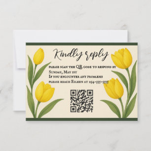 Placa RSVP de Código QR Reverie Tulip