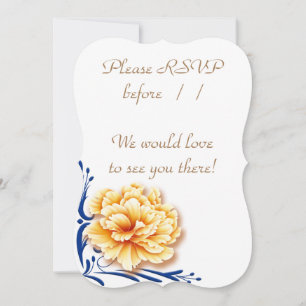 Placa RSVP de Conjunto de Casamento Brilhante Flor