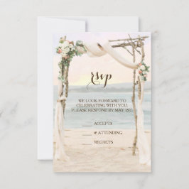 Placa RSVP de Convite de Casamento Sunset Beach Ar