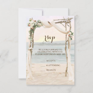 Placa RSVP de Convite de Casamento Sunset Beach Ar