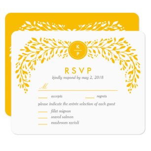 Placa RSVP de COR EDITÁVEL Laurel Blisful