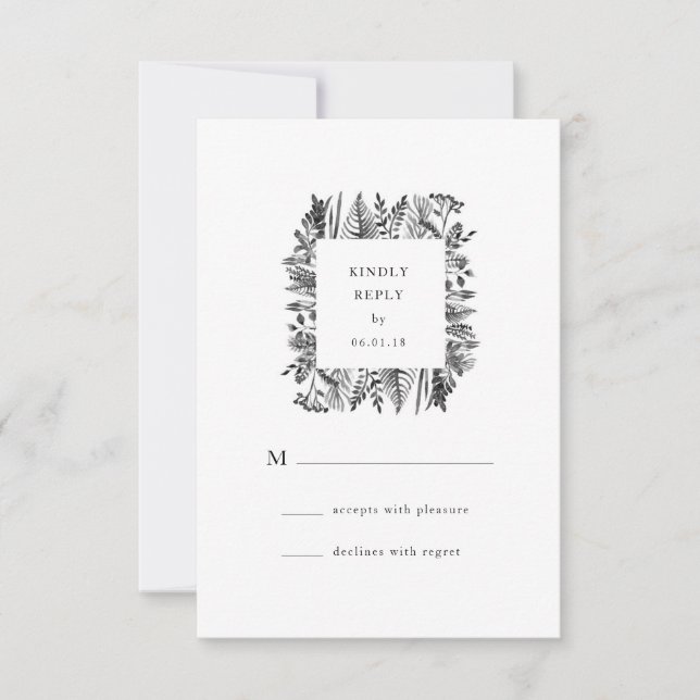 Placa RSVP de Cores Aquáticas Botânicas (Frente)