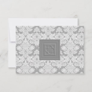 Placa RSVP de Damas de cinza com Cross ou Quatrefo