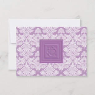 Placa RSVP de Damasco Roxo com cruz ou quatrefoil