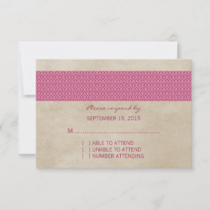 Placa RSVP de Damasco Russo Rosa