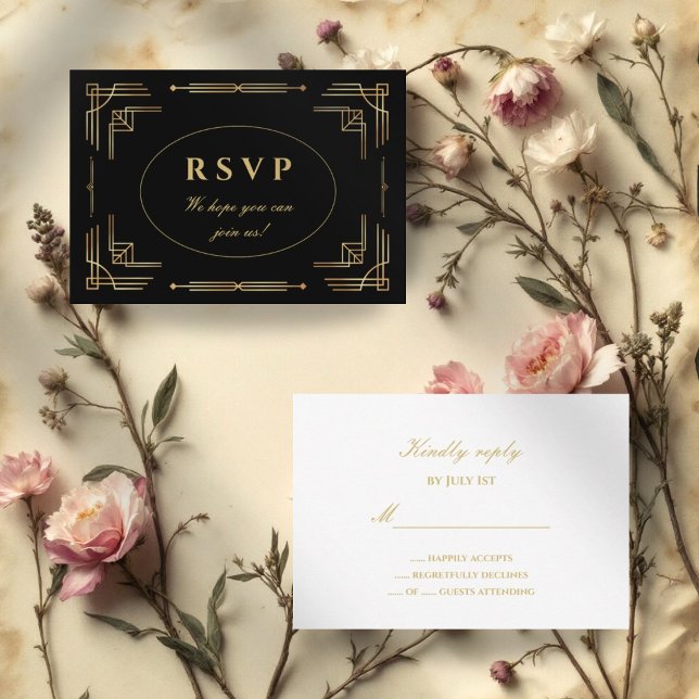 Placa RSVP de Deco de Arte Moderna do Luxury (Criador carregado)