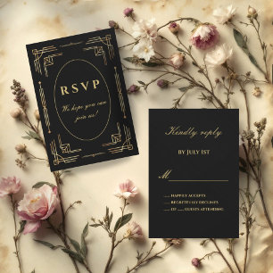 Placa RSVP de Deco de Arte Moderna do Luxury