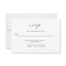 Placa RSVP de Design de Casamento Refinado para In
