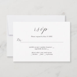 Placa RSVP de Design de Casamento Refinado para In
