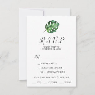 Placa RSVP de Escolha de Palma Tropical Selvagem
