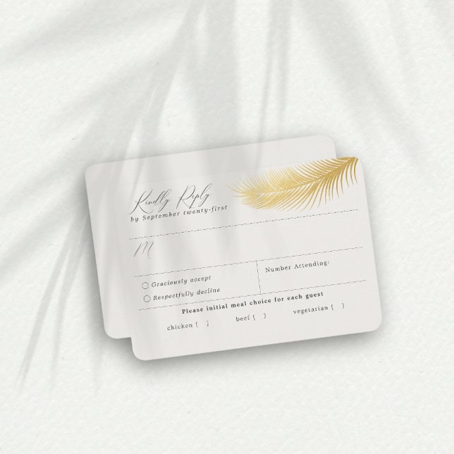 Placa RSVP de Escolha de Refeição de Palma de Prai (Criador carregado)