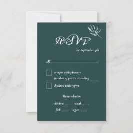 Placa RSVP de Escolha de refeição do casamento mod