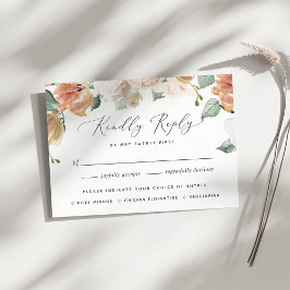 Placa RSVP de Escolha de Refeição Floral Moderna B