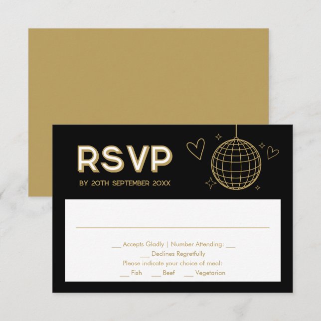 Placa RSVP de Escolha de Renda para Casamento Dour (Frente/Verso)