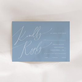 Placa RSVP de Escolha do Menu Azul do Script Boho