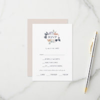 Placa RSVP de Escolha do Menu Floral Russo Simples