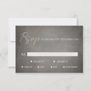Placa RSVP de Escolha Mínima de Refeições Elegante