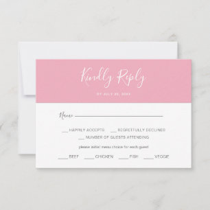Placa RSVP de Escolha Simples de Menu Horizontal R