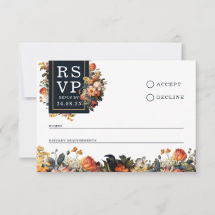 Placa rsvp de estilo de vintage minimalista