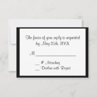 Placa RSVP de Evento Genérico Branco Preto